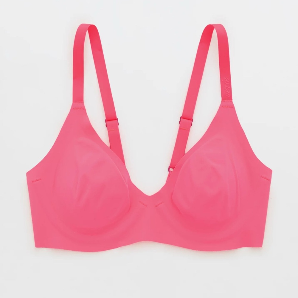 Aerie Smoothez Unlined Bra Size 32C Hot Pink No Padding